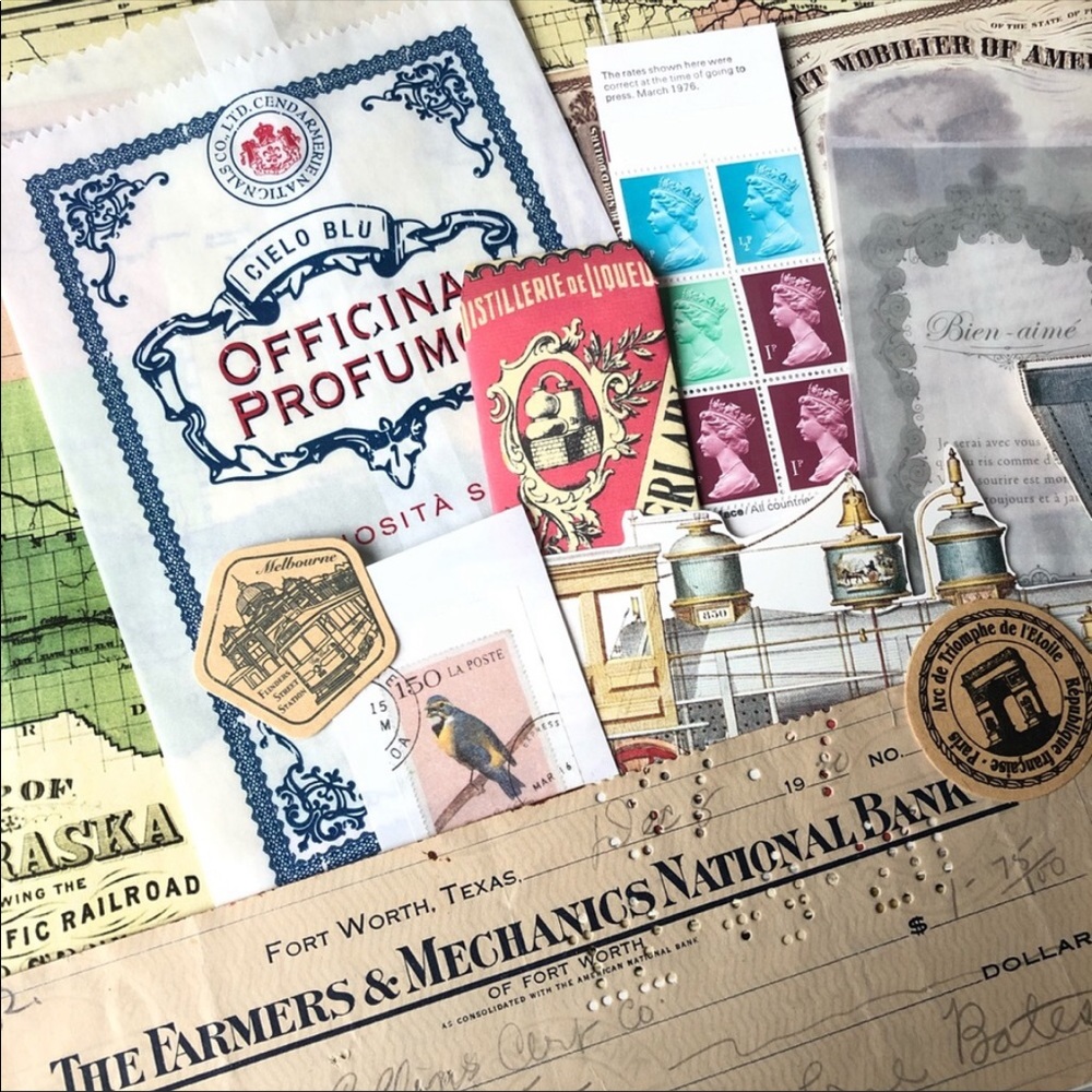 Old Paper Pack Vintage Scrapbook Craft